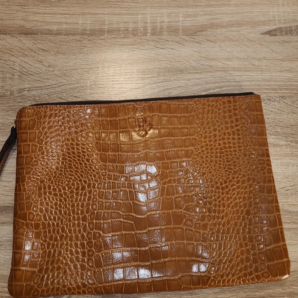 Patricia Nash Annesley Croc Embossed Leather Clutch